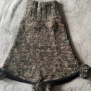 Vintage Le Chateau Pull On Poncho with Pom-Poms - S/M